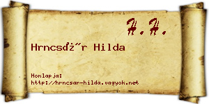 Hrncsár Hilda névjegykártya